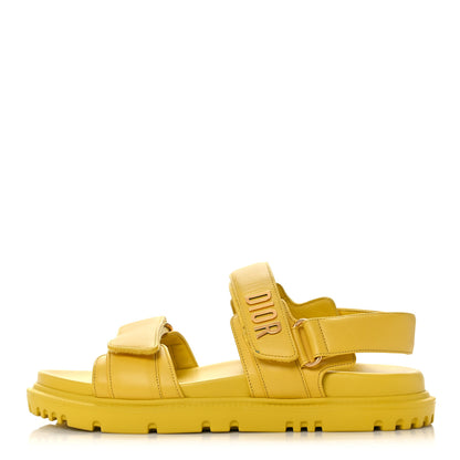 Christian Dior Lambskin Dioract 10mm Sandals 36 Yellow 1 of 8