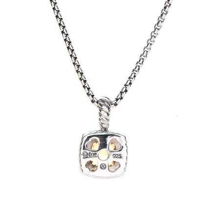 David Yurman Sterling Silver Diamond Citrine 7mm Petite Albion Pendant Necklace 5 of 6