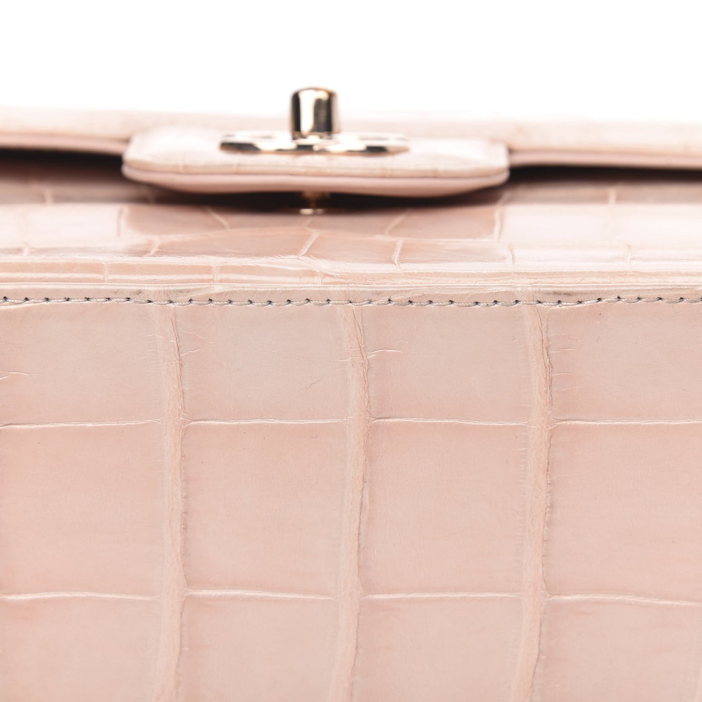 Alligator Jumbo Double Flap Light Pink