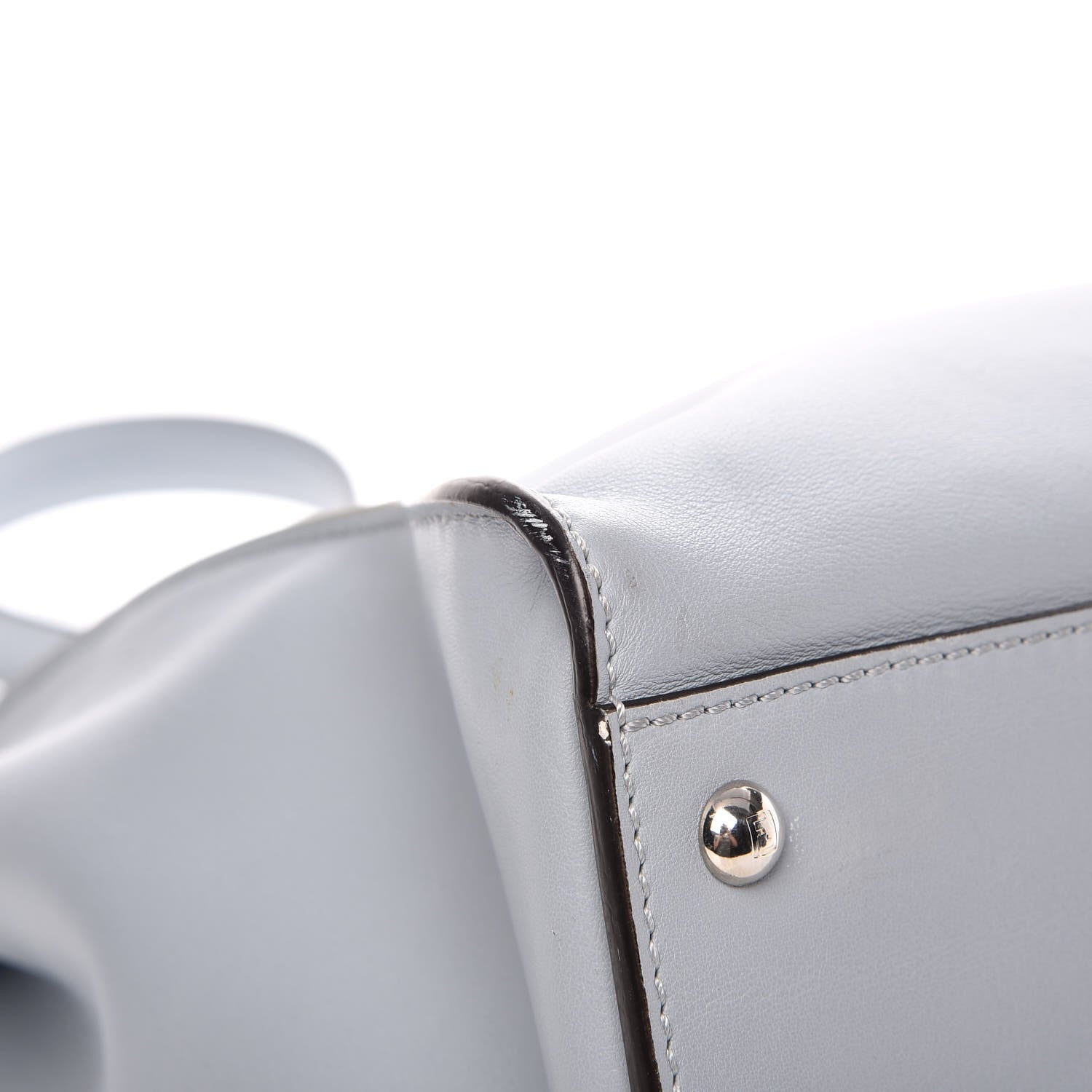 Fendi Vitello Dolce Large Peekaboo Iconic Satchel Polvere Graphite 9 of 14
