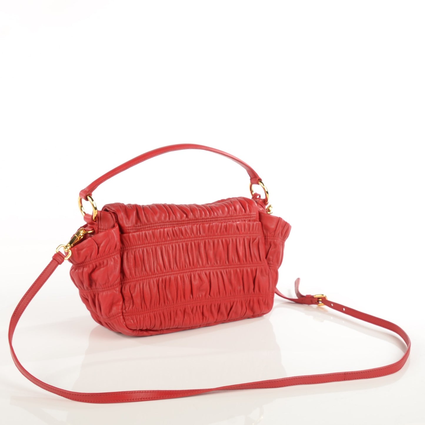 Nappa Dressy Gaufre Flap Bag Rosso