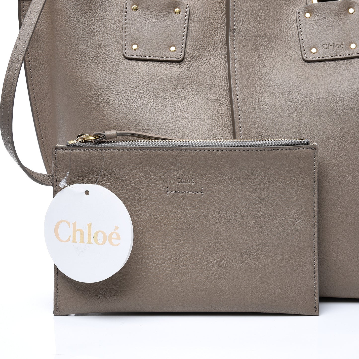 Smooth Calfskin Medium Vick Tote Motty Grey