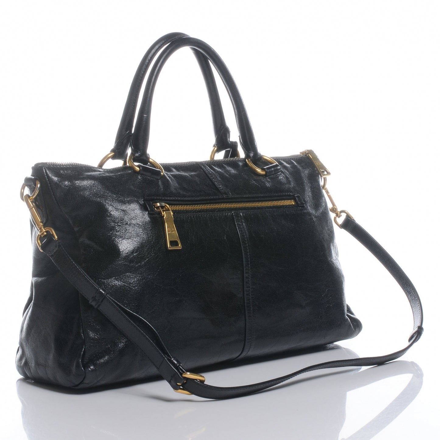 Vitello Shine Tote Nero Black