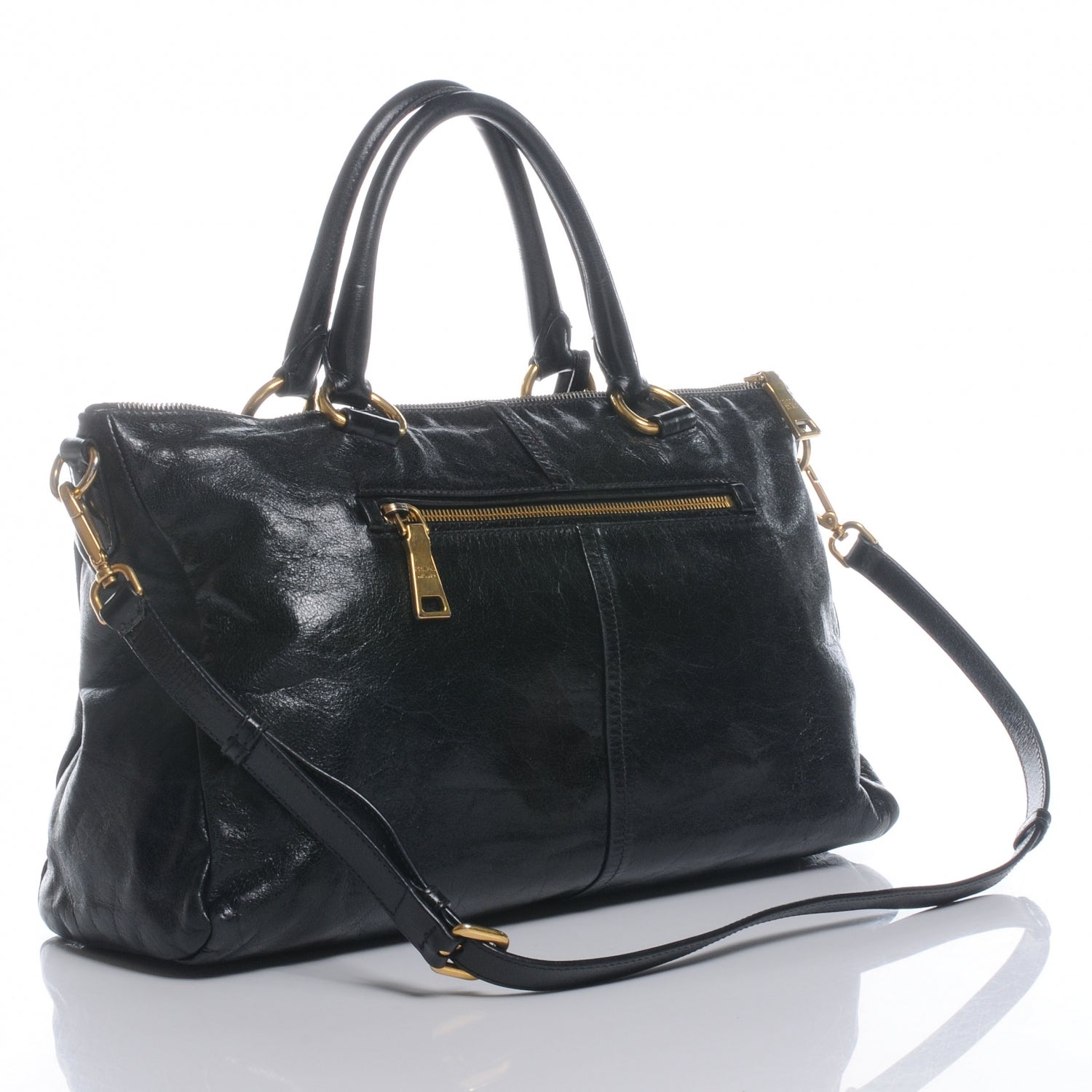 Prada Vitello Shine Tote Nero Black 3 of 8