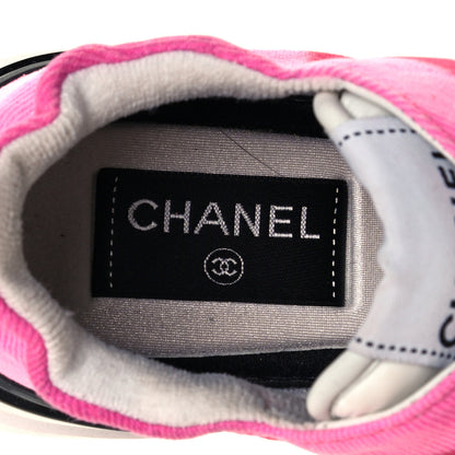 Chanel Denim Suede Calfskin Womens CC Sneakers 36 Pink 8 of 10