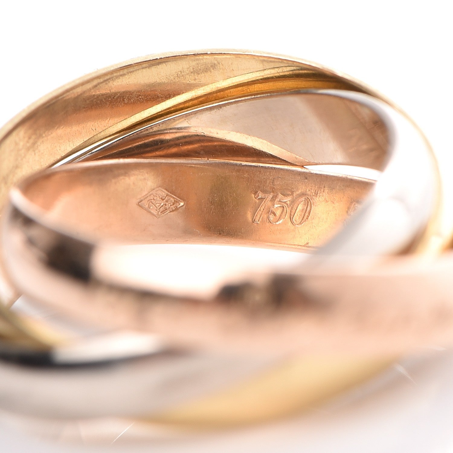Cartier 18K Pink Yellow White Gold Le Must De Trinity Ring 50 5.25 6 of 6
