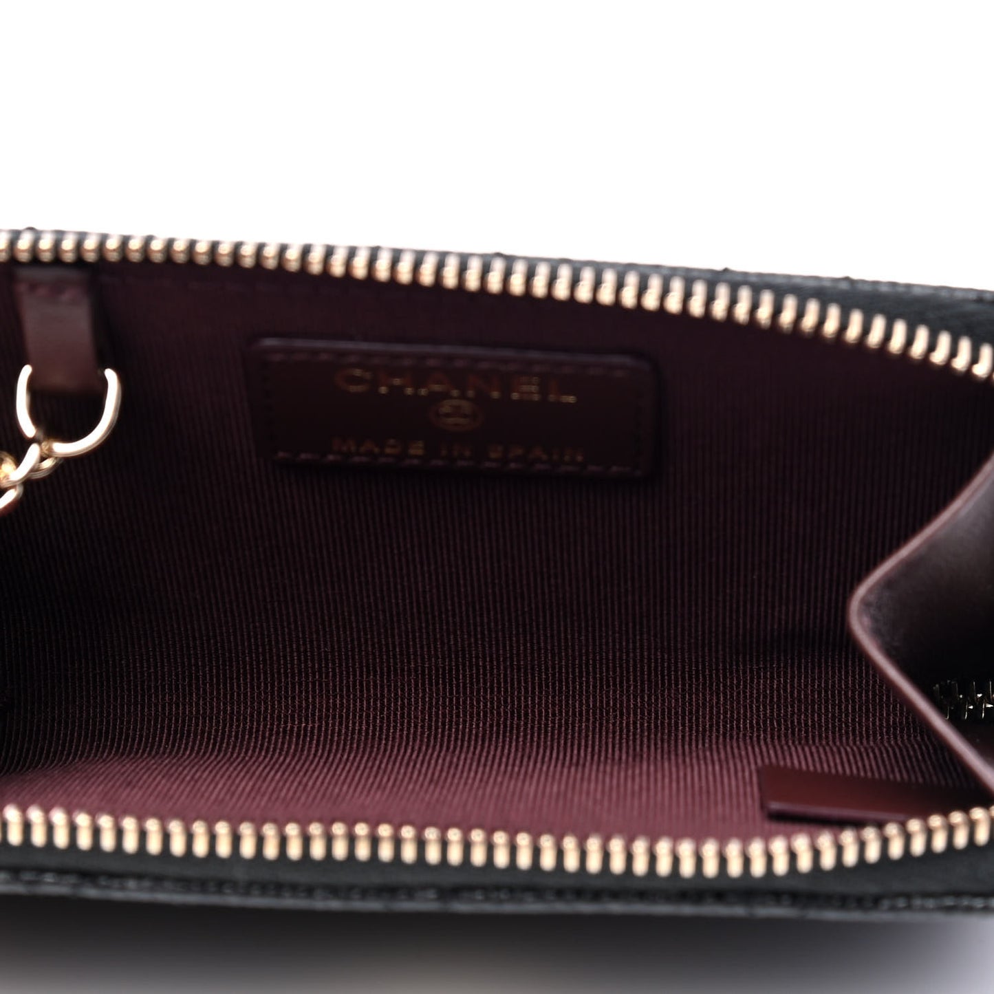 Caviar Quilted Zipped Key Holder Case Black