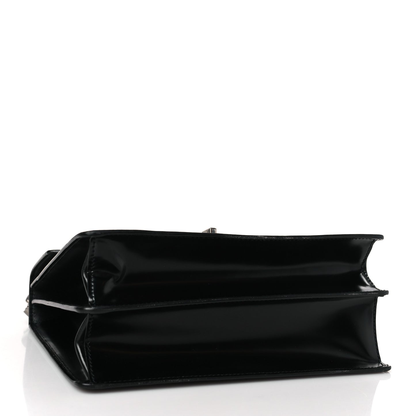 Spazzolato Logo Envelope Top Handle Shoulder Bag Black