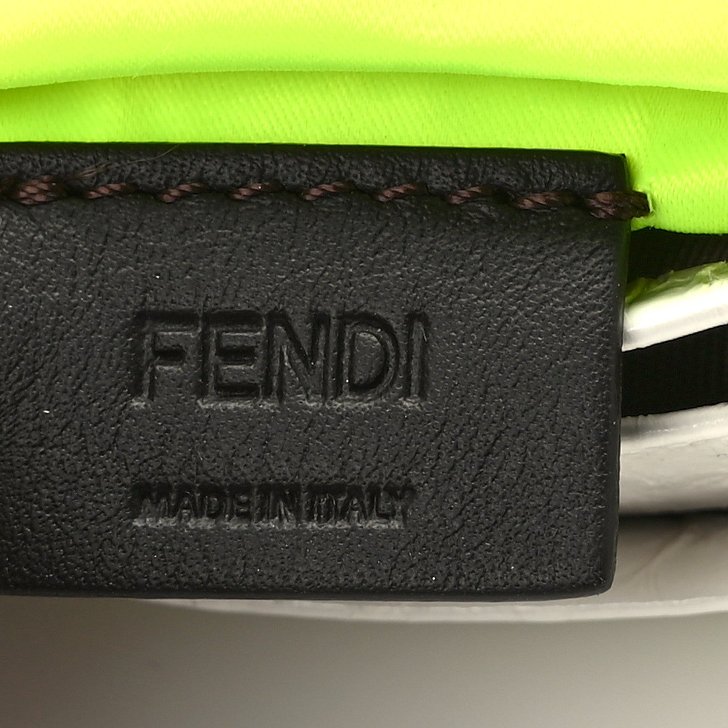 Fendi Transparent Paillettes Elaphe Mini Baguette Yellow Fluo Avorio 6 of 13
