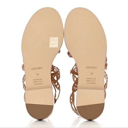 Hermes Nappa Chaine d'Ancre Kalliste Sandals 39 Gold 5 of 8