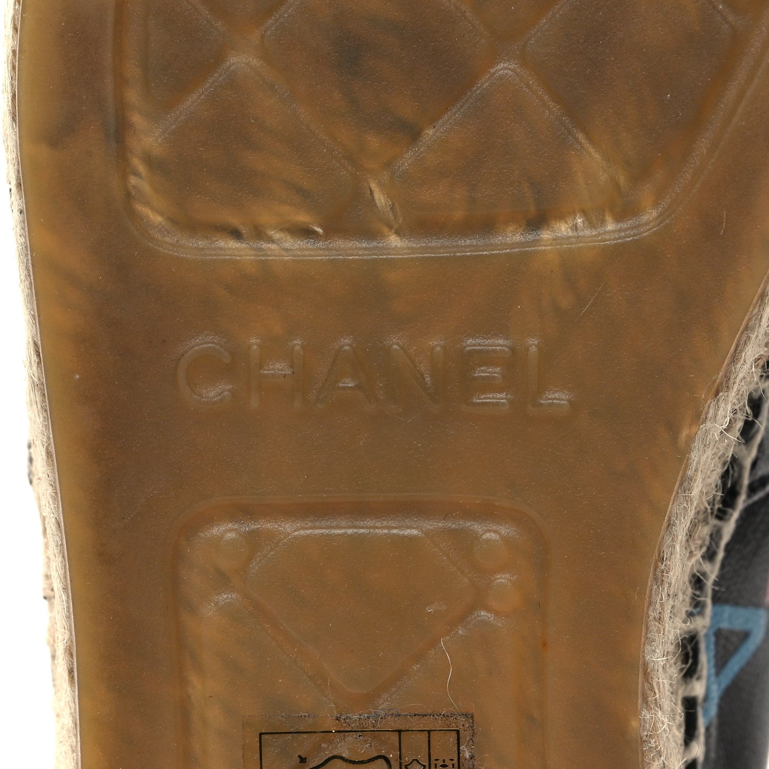 Chanel Lambskin Grosgrain Printed Espadrilles 38 Multicolor Black 8 of 10