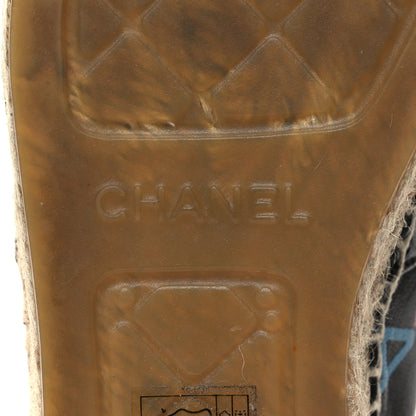 Chanel Lambskin Grosgrain Printed Espadrilles 38 Multicolor Black 8 of 10