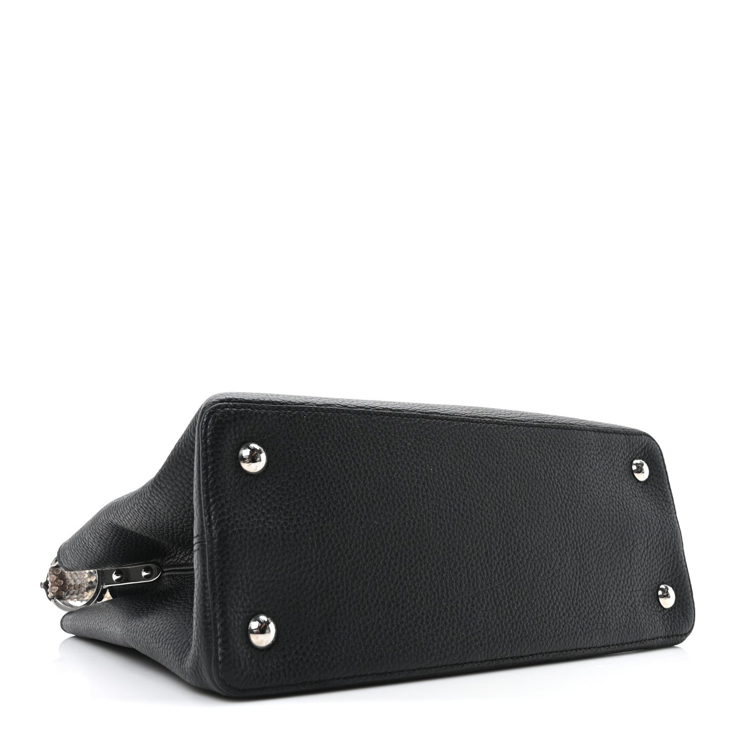 Taurillon Snakeskin Capucines MM Black