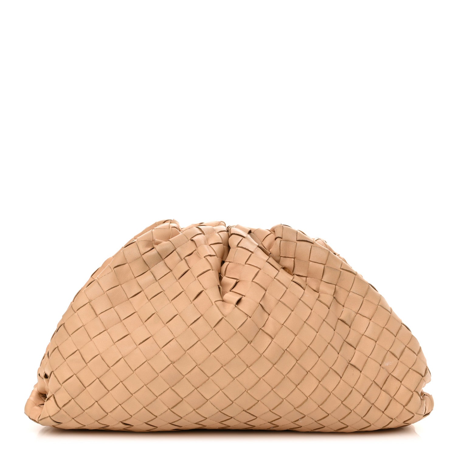 Bottega Veneta Nappa Maxi Intrecciato The Pouch Oversized Clutch Almond 1 of 18
