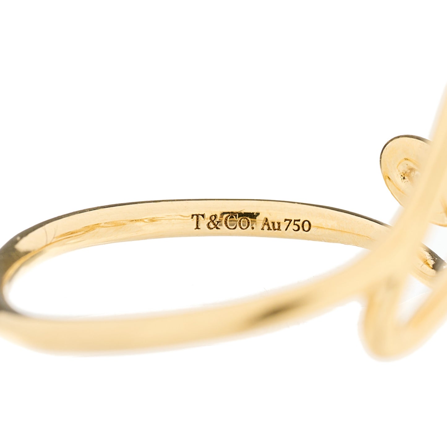 18K Yellow Gold Paloma's Graffiti Love Ring 56 7.75