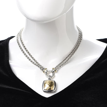 David Yurman Sterling Silver 18K Yellow Gold 14mm Albion Double Wheat Chain Pendant Necklace 2 of 5