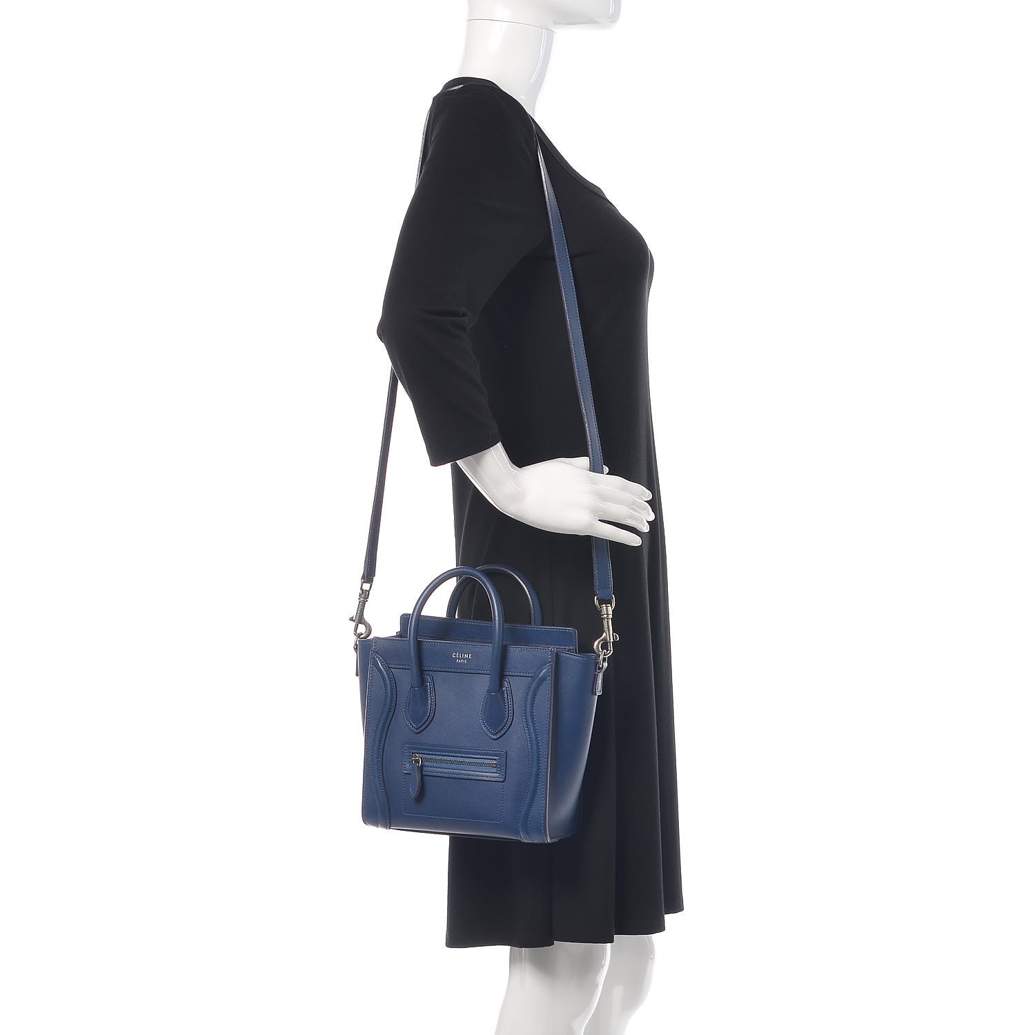 Celine Smooth Calfskin Nano Luggage Lazuli 2 of 12