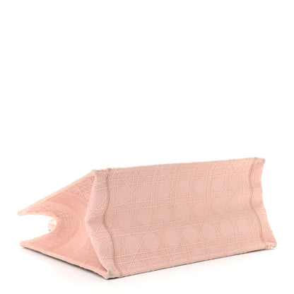 Christian Dior Canvas Embroidered Cannage Medium Book Tote Bois De Rose 4 of 13