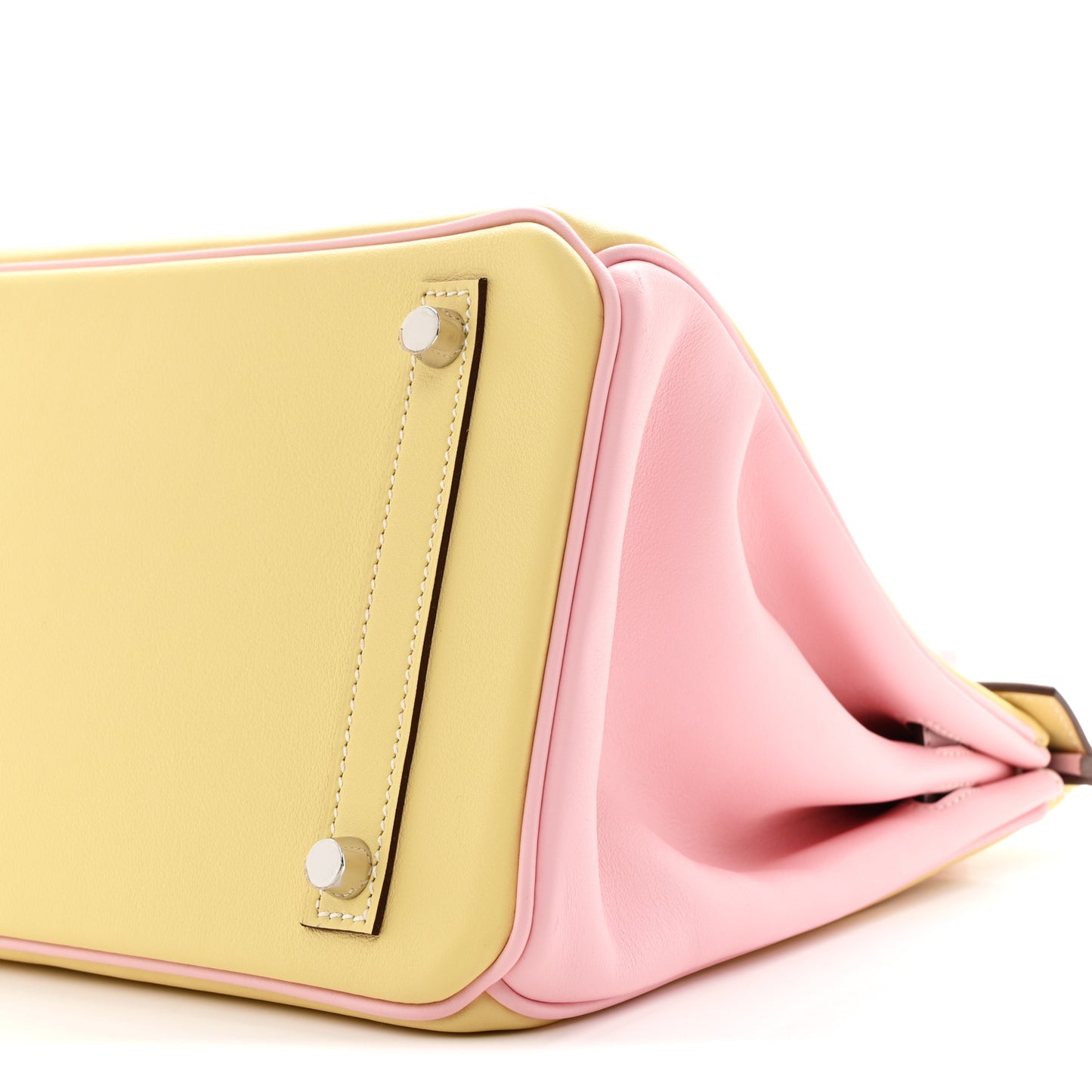 Swift Horseshoe Bi-Color Birkin 30 Jaune Poussin Rose Sakura