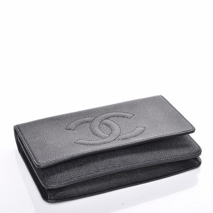 Chanel Caviar Timeless CC Wallet On Chain WOC Black 4 of 7