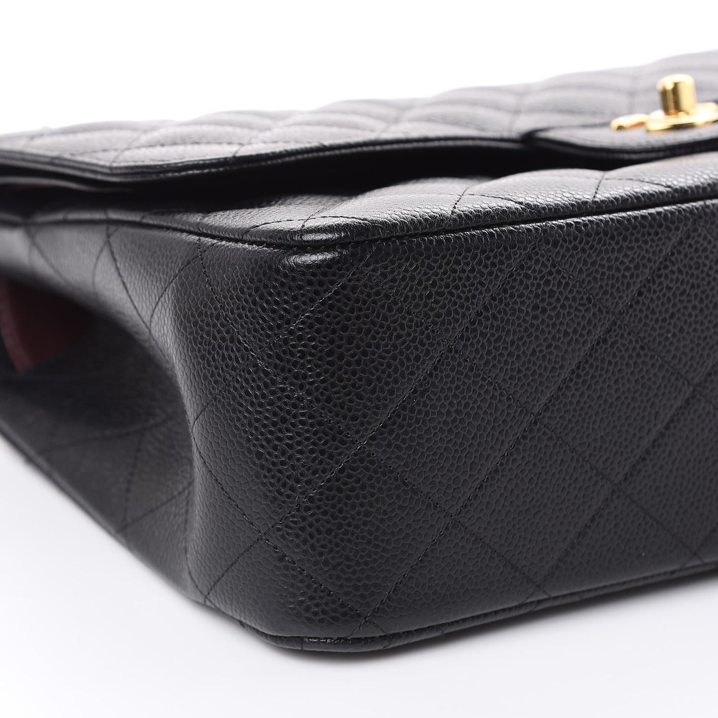 Caviar Quilted Jumbo Double Flap Black