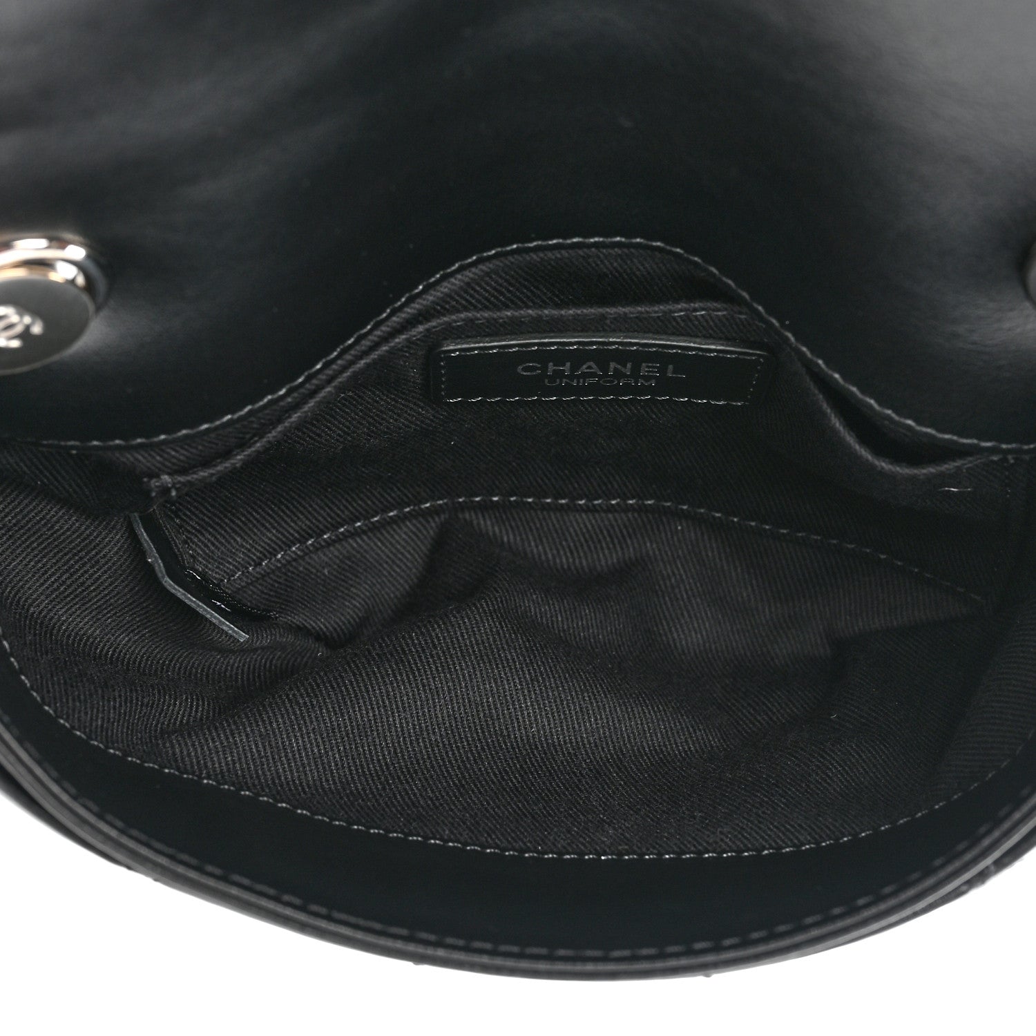 Chanel Calfskin Quilted CC Uniform Flap Belt Bag Black 5 of 9