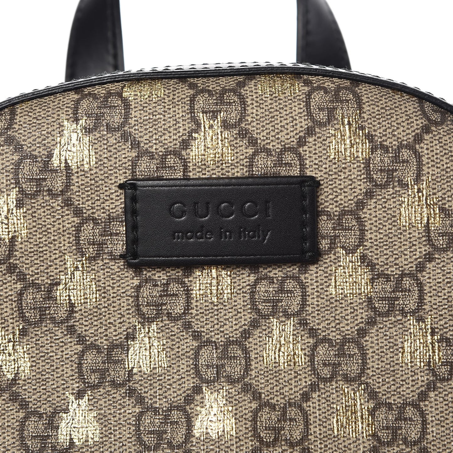 GG Supreme Monogram Bees Print Small Day Backpack Beige Oro Black