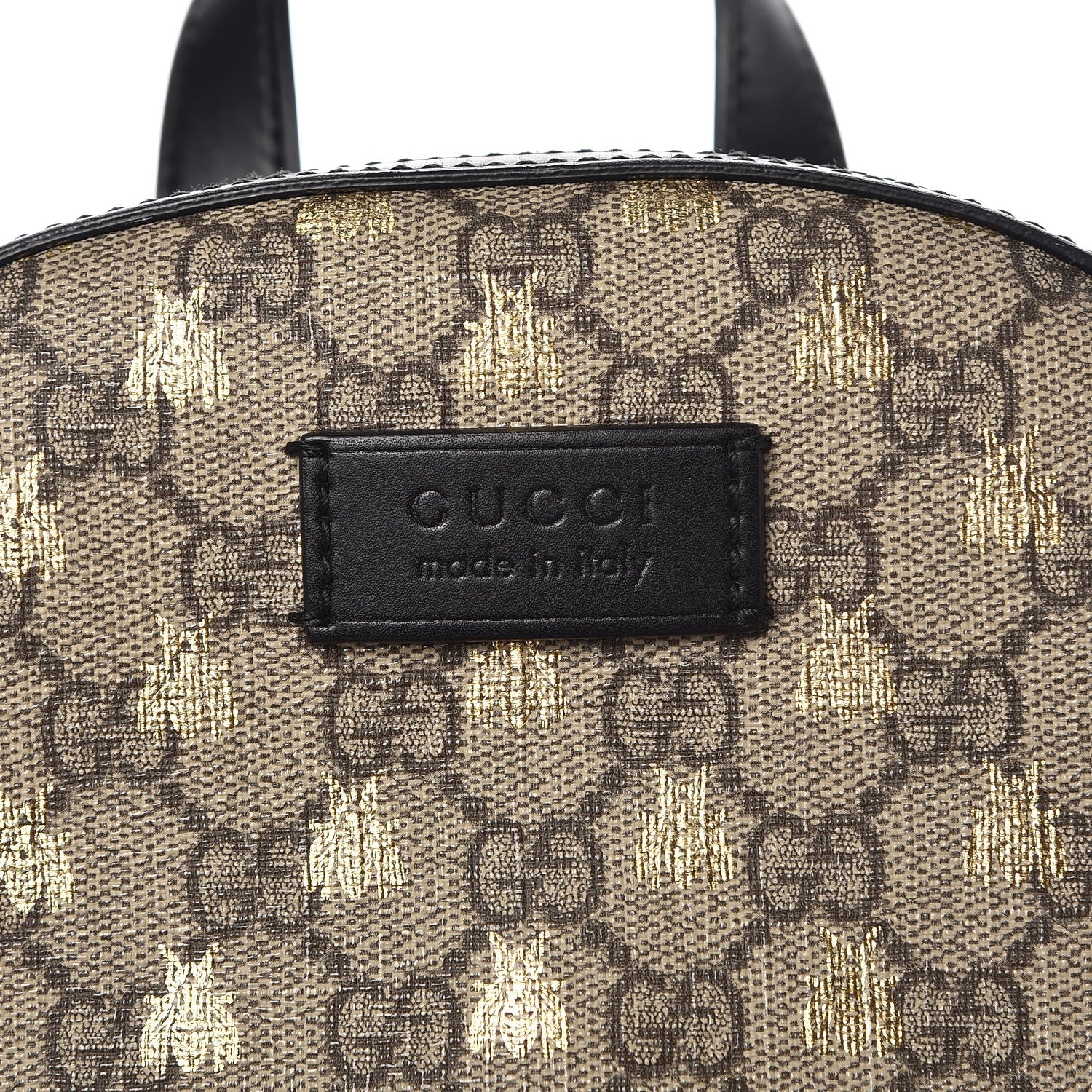 Gucci GG Supreme Monogram Bees Print Small Day Backpack Beige Oro Black 6 of 9