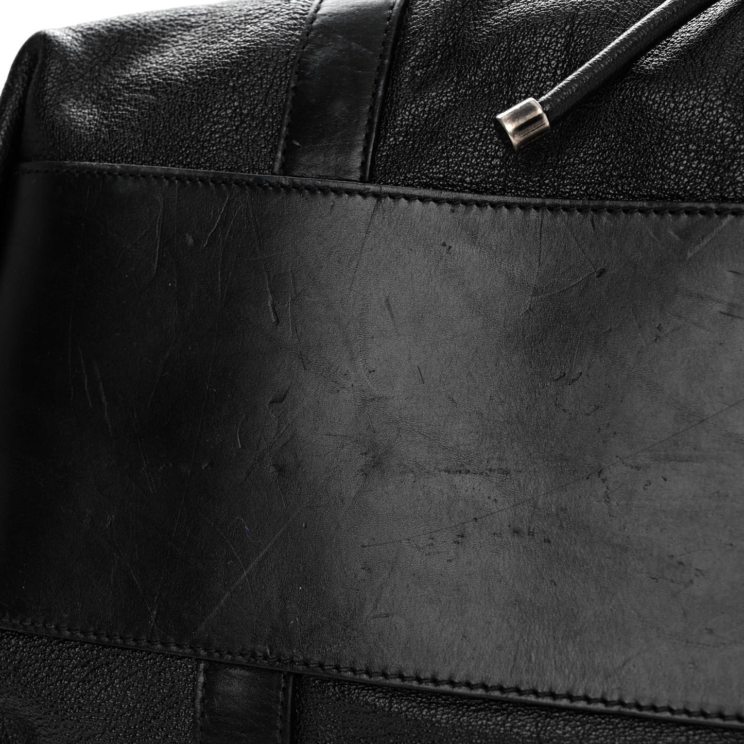 Calfskin Drawstring Tote Black