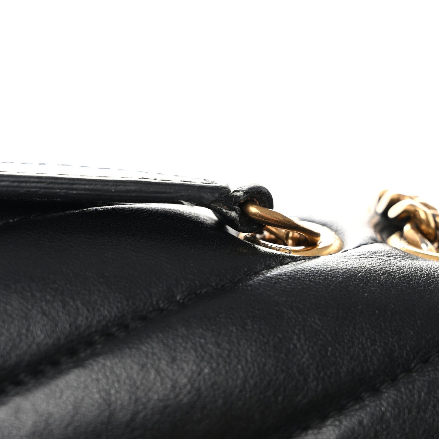 Calfskin Y Quilted Monogram Small Loulou Chain Satchel Black
