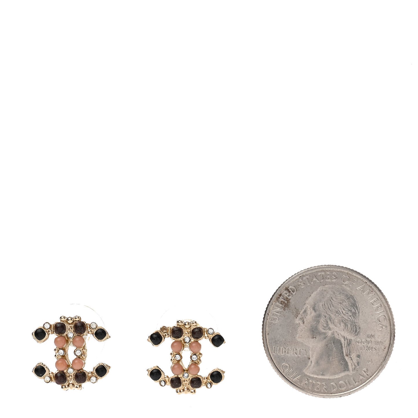 Crystal Gripoix CC Earrings Gold Multicolor