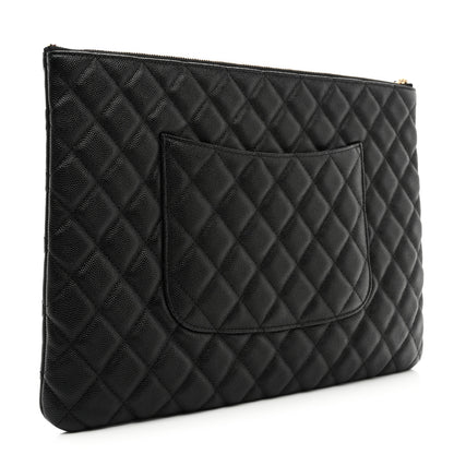 Chanel Caviar Quilted Large Cosmetic Case Black 3 of 8
