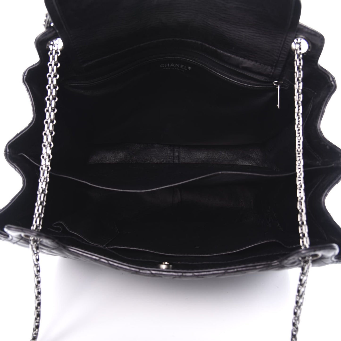 Metallic Calfskin Quilted XL Accordion Reissue Flap Black