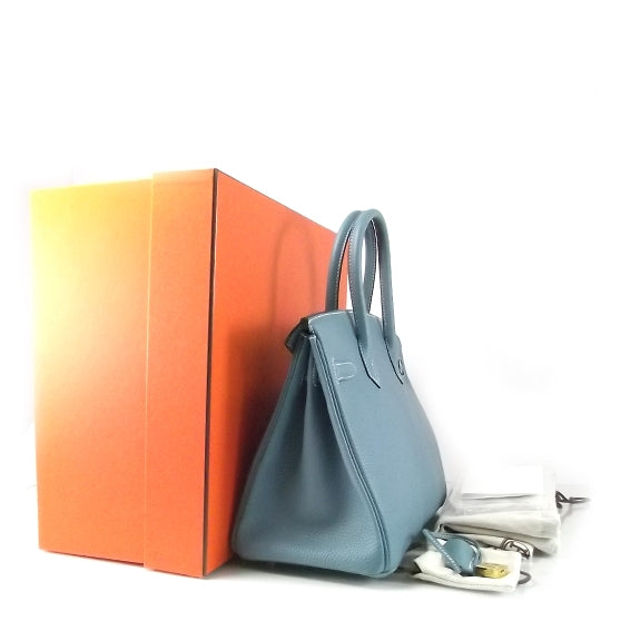 Hermes Togo Birkin 30 Blue Jean 3 of 11