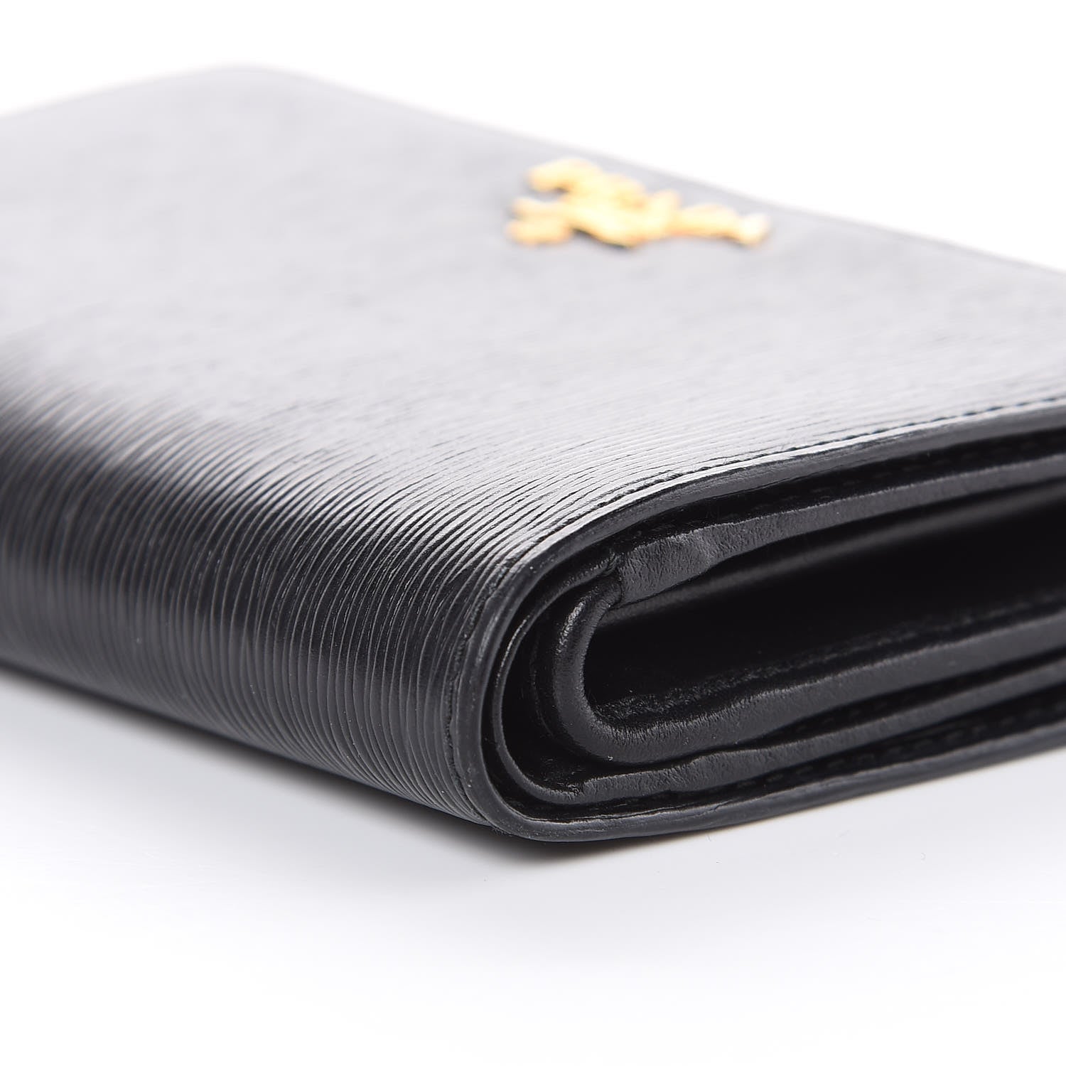 Prada Vitello Move Metal Compact Wallet Black 8 of 9