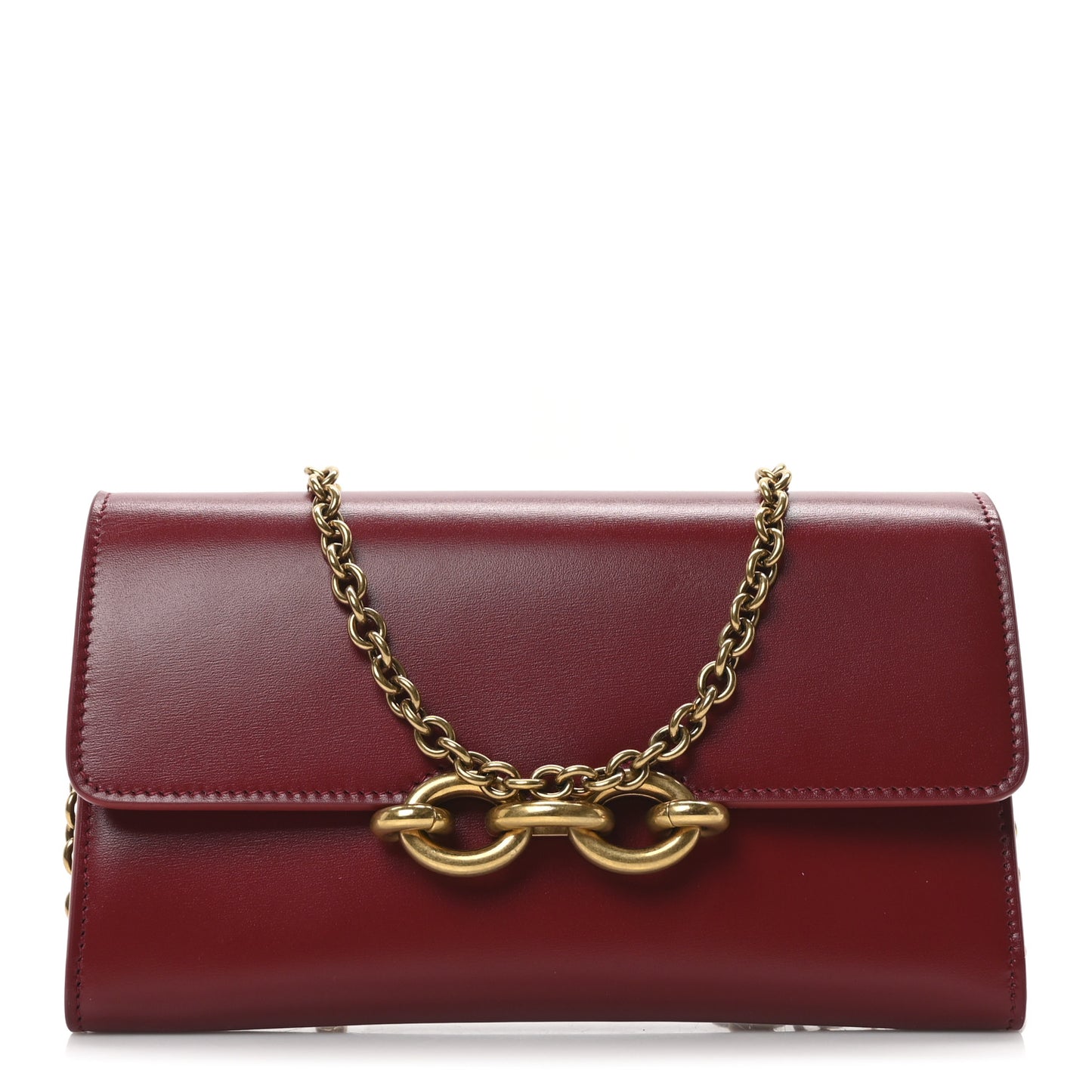 Smooth Calfskin Le Maillon Chain Wallet Opyum Red