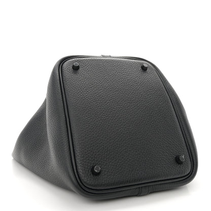 Hermes Taurillon Clemence Monochrome Picotin Lock 22 MM Black 4 of 11