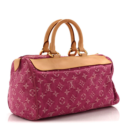 Louis Vuitton Monogram Denim Neo Speedy Fuchsia 3 of 14