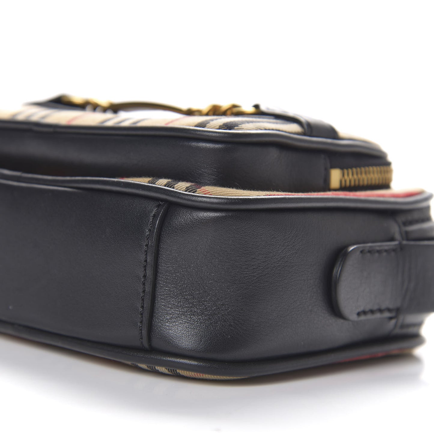 1983 Knight Check Smooth Calfskin Link Camera Bag Black