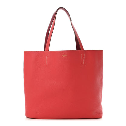 Hermes Taurillon Clemence Double Sens 36 Reversible Tote Rubis Bougainvillea 1 of 16