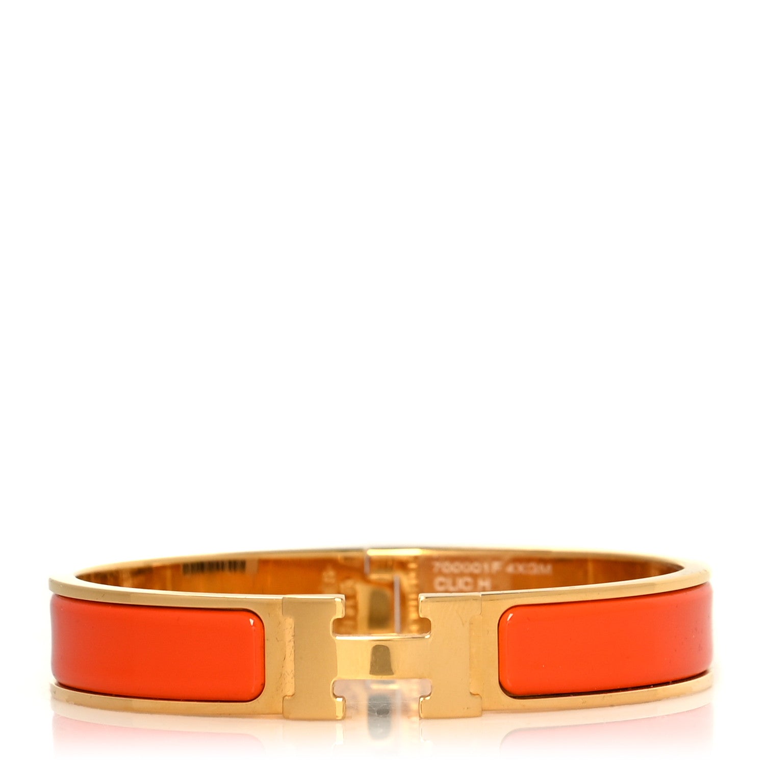 Hermes Enamel Narrow Clic Clac H Bracelet GM Orange 1 of 5