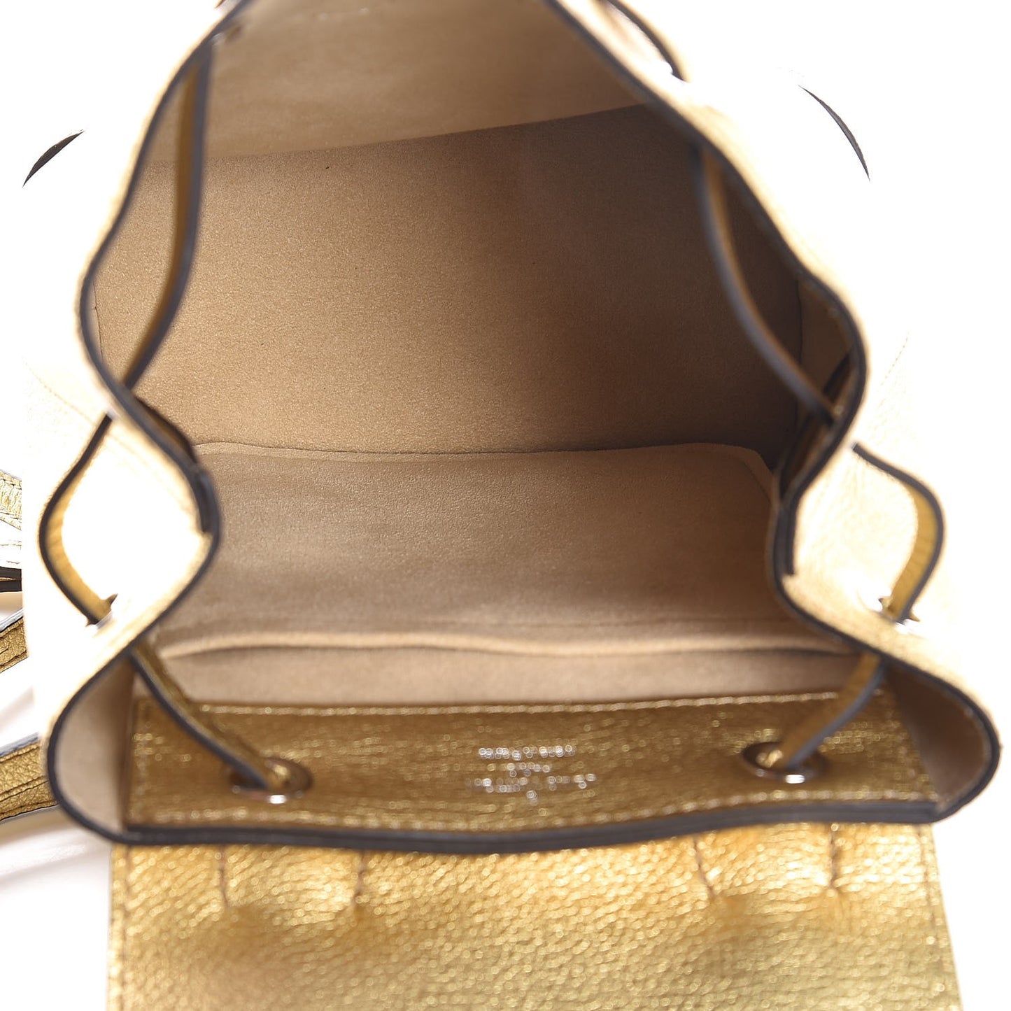 Metallic Calfskin Lockme Backpack Gold