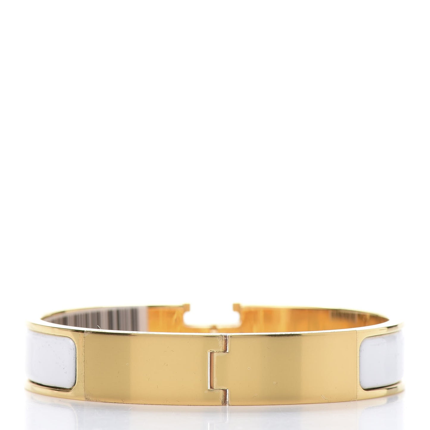 Enamel Narrow Clic Clac H Bracelet GM White