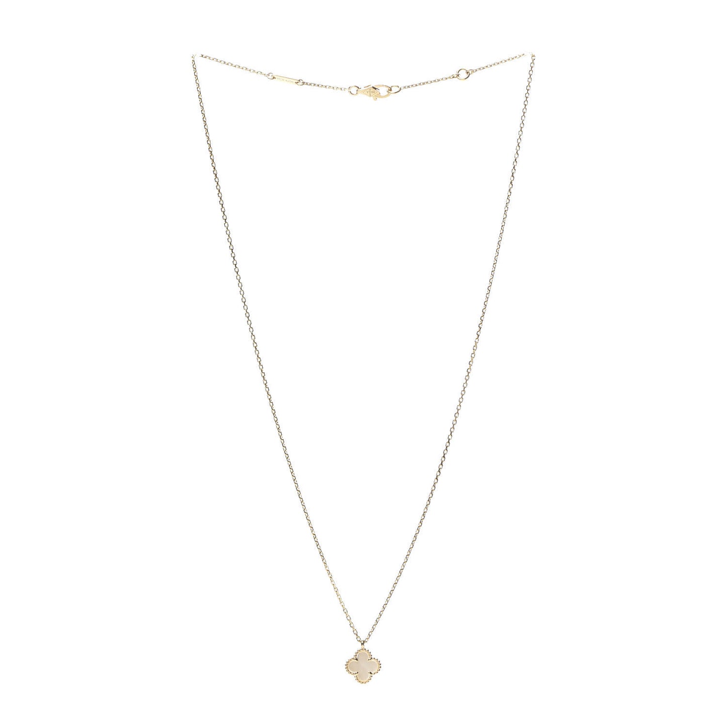 18K Yellow Gold Mother of Pearl Sweet Alhambra Pendant Necklace