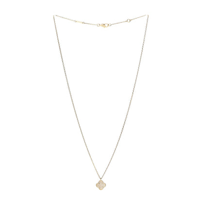Van Cleef & Arpels 18K Yellow Gold Mother of Pearl Sweet Alhambra Pendant Necklace 3 of 7