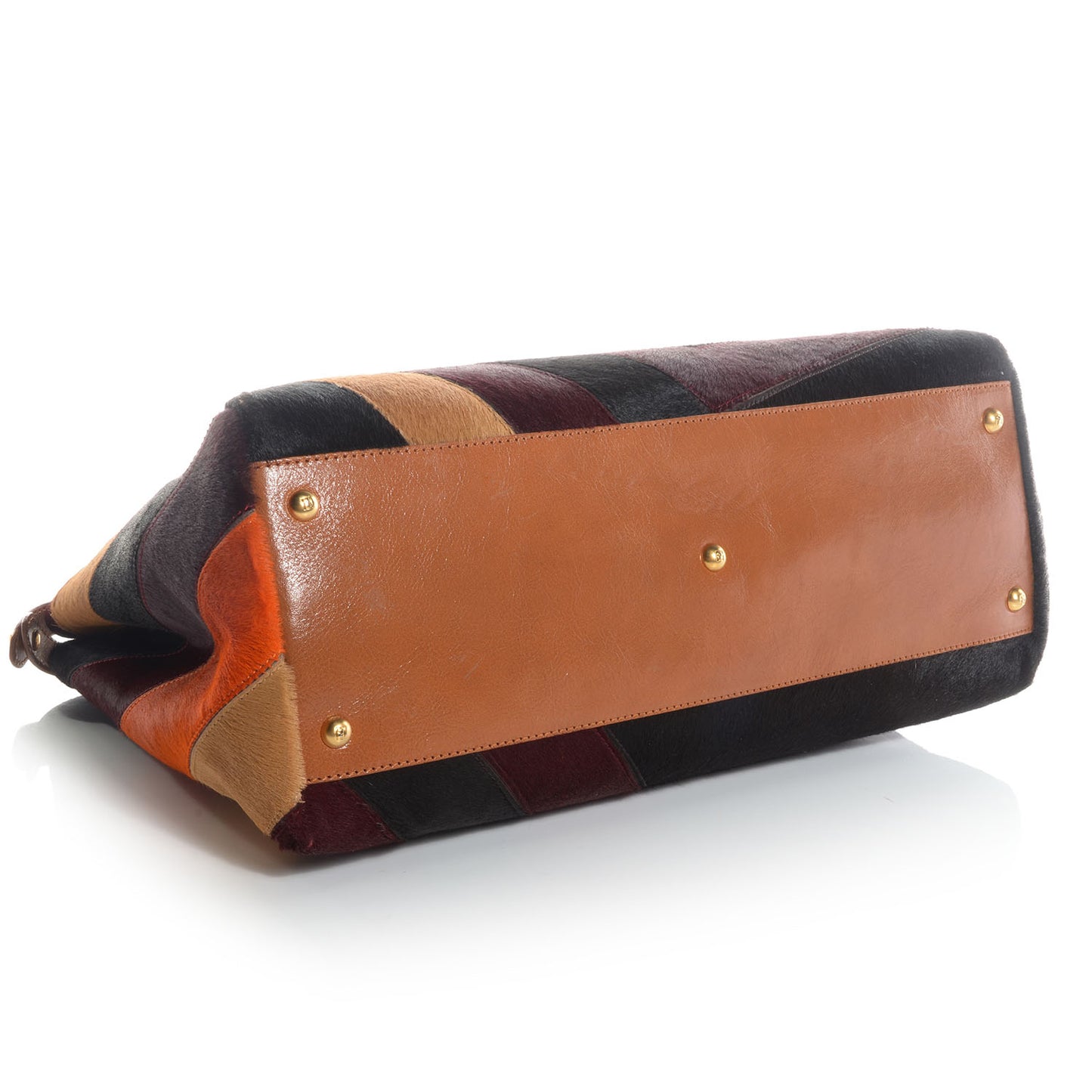 Calf Hair Patchwork Large Peekaboo Iconic Satchel Multicolor
