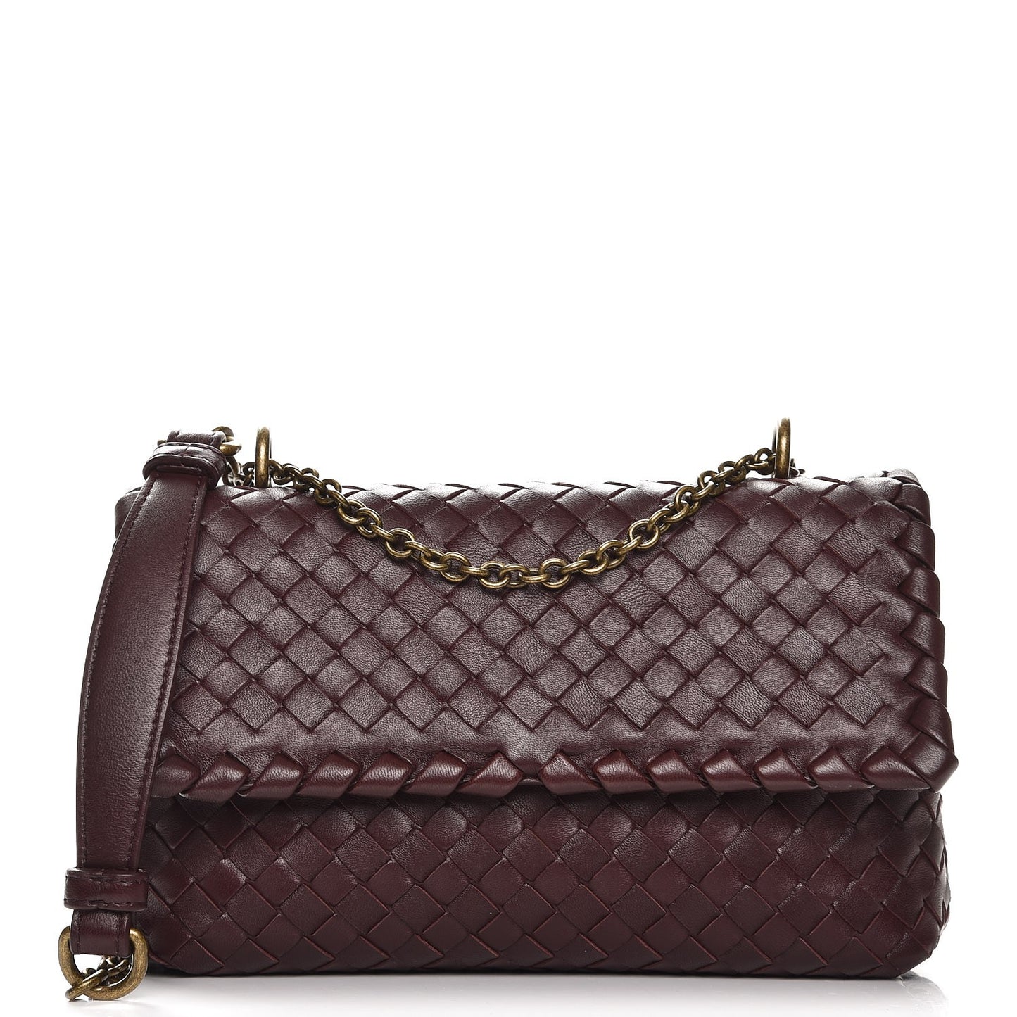 Nappa Intrecciato Baby Olimpia Shoulder Bag Dark Barolo
