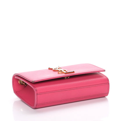Saint Laurent Grain De Poudre Small Monogram Kate Satchel Fuchsia 4 of 9