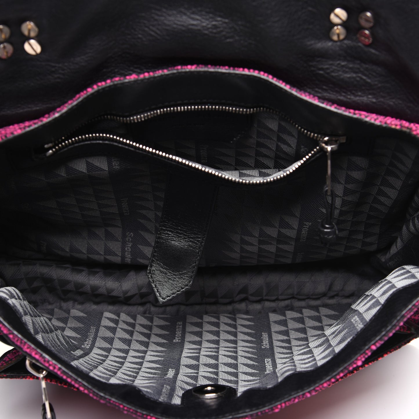 Tweed Lambskin Medium PS1 Satchel Berry Fuxia Pink
