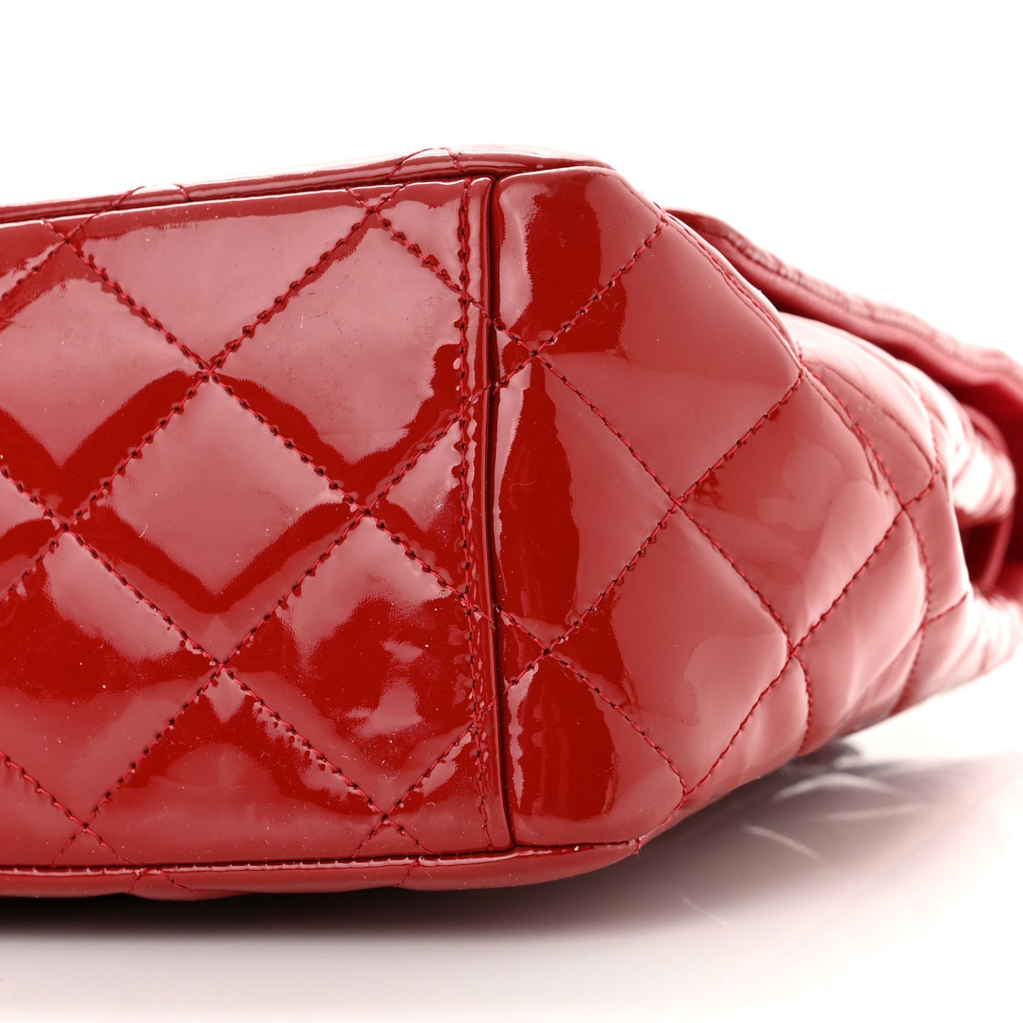 Patent Quilted Maxi Double Flap Red